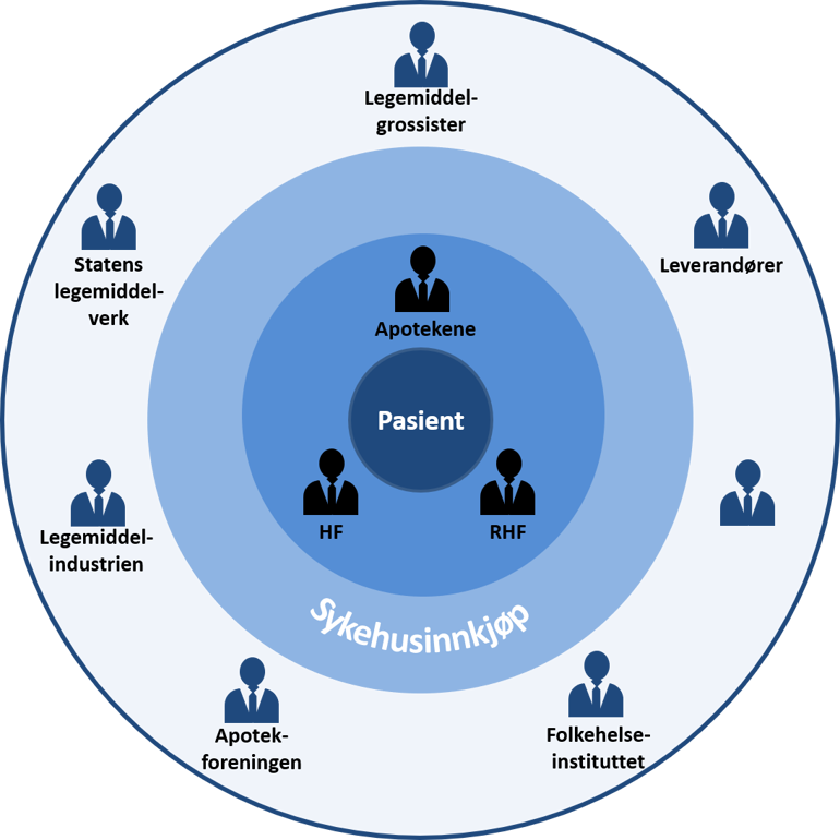 Oversikt over interessenter og aktører i spesialisthelsetjenesten